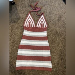 Knit mini halter dress